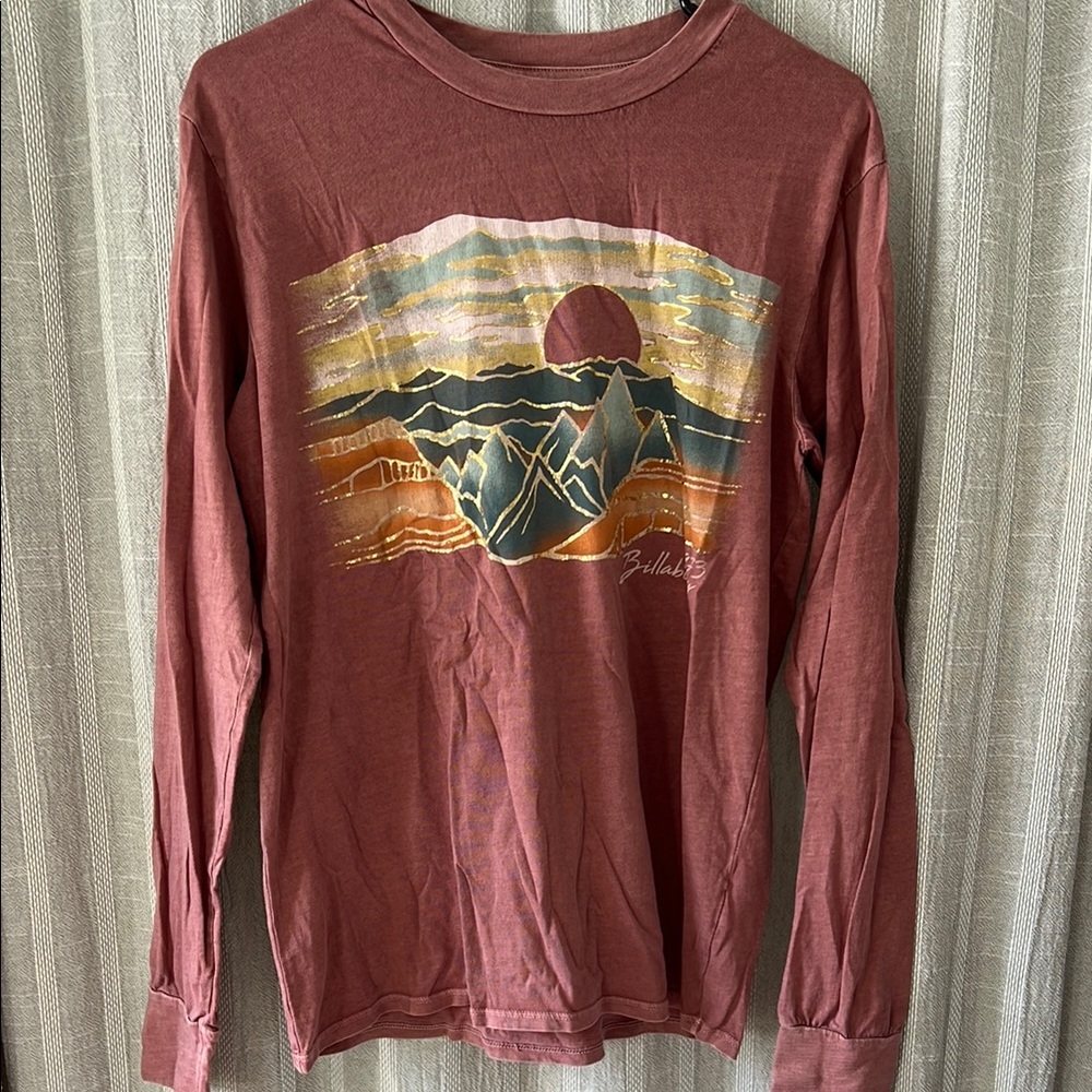 Billabong pink graphic long sleeve